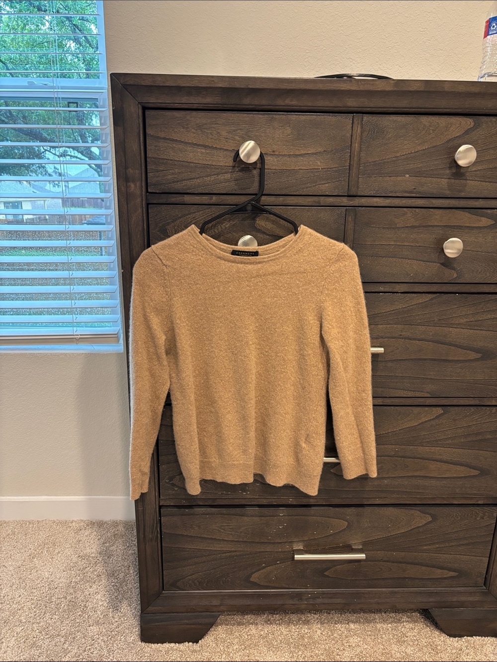 Charter Club Camel cashmere Crewneck Sweater